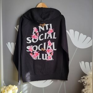 NWT Anti Social Social Club Sold Out Kkoch Hoodie Black XS Cherry Blossom